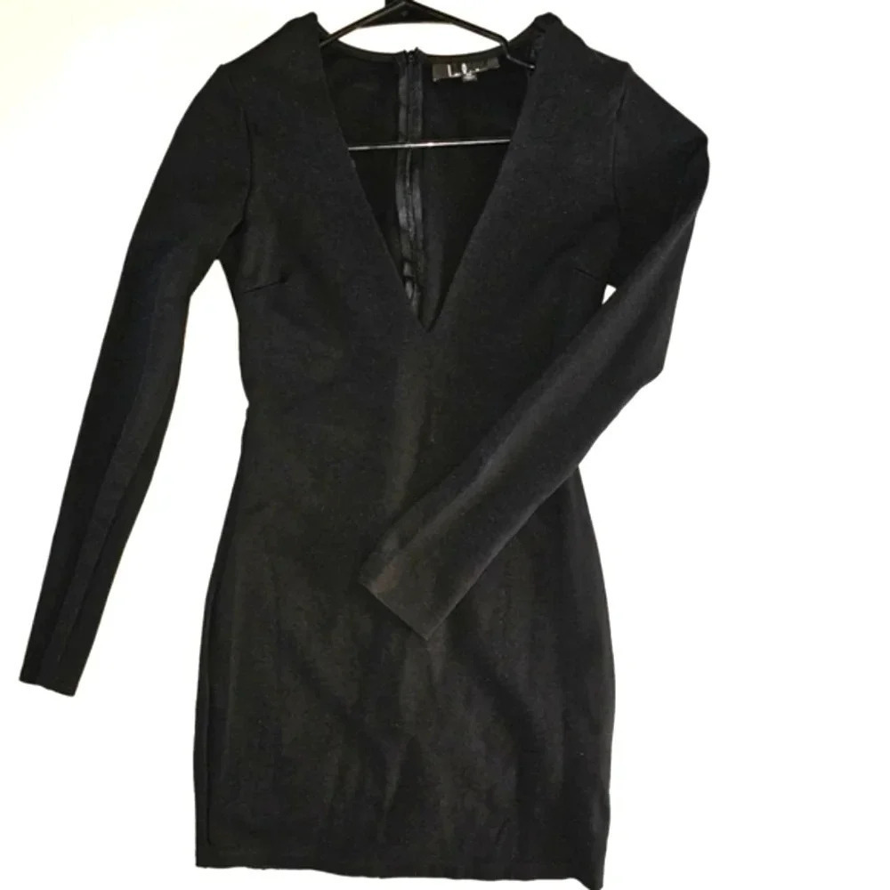 LULU'S Little Black Dress Deep V Neck